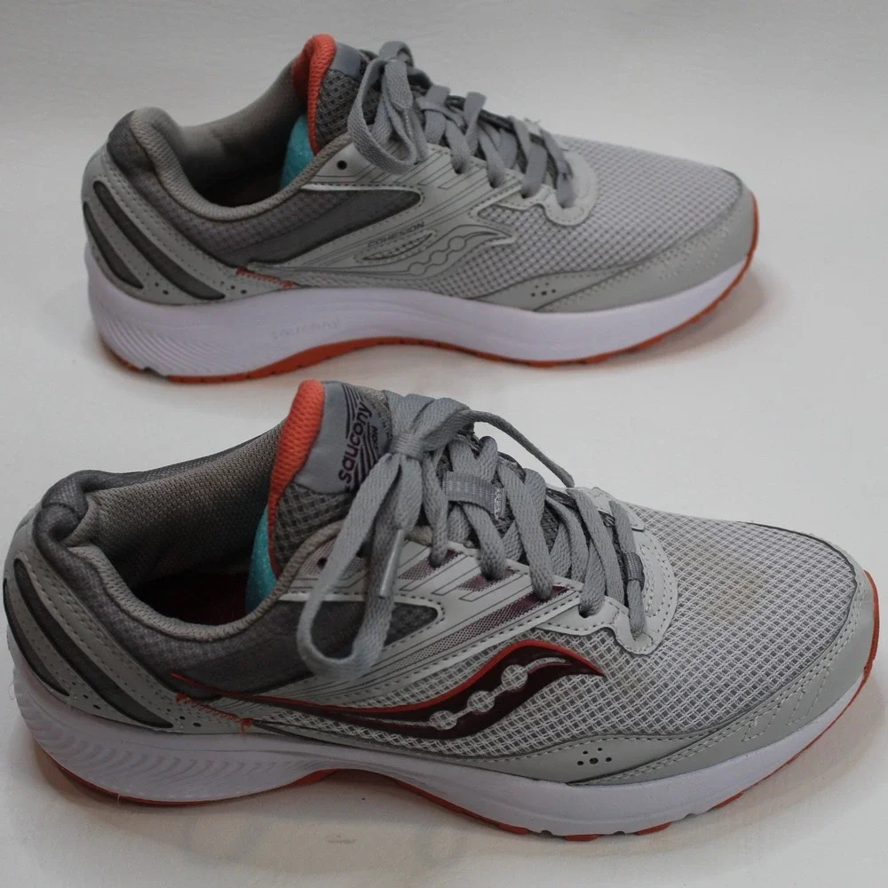 Saucony Cohesion Womens 8 W Running Shoes Sneakers Gray Orange‎